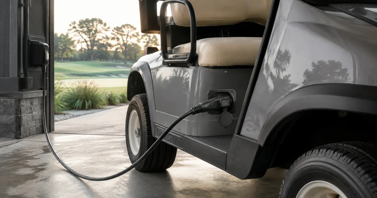 Electric golf cart charging and range planning